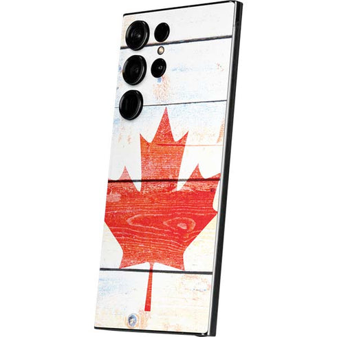 Canada Flag Light Wood Galaxy S24 Ultra Skin